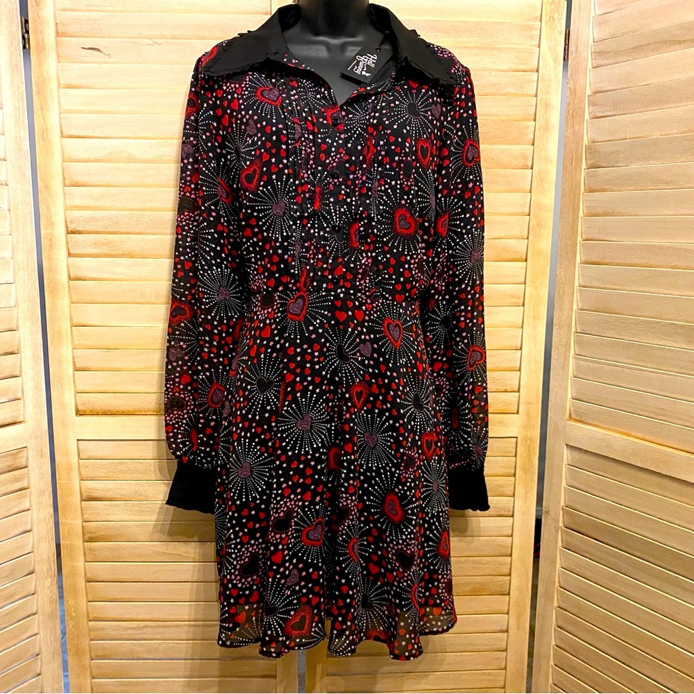 Hell Bunny hearts dress - size Large - brand new